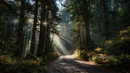 A serene meadow surrounded by tall trees and gentle afternoon winds.