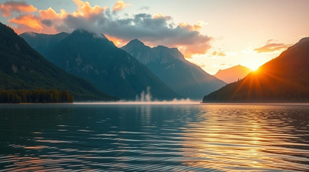 A small, gentle waterfall flowing into a shallow rocky pool.の写真素材