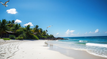A peaceful grassland stretching toward distant blue mountains.の写真素材