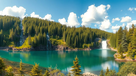A meadow of tall grasses gently rustling under a soft wind.の写真素材