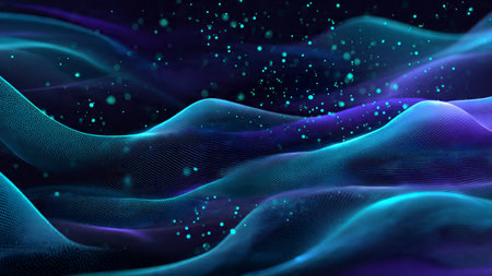 A dynamic loop of neon curves intertwined into a glowing structure.
