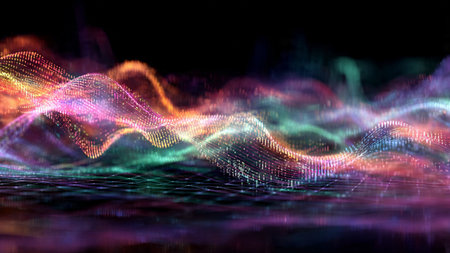 A thin glowing streak of cyan cutting cleanly through digital darkness.