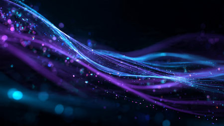 A minimalist arc of neon violet creating a clean digital motion line.