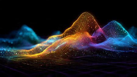 A quantum-like strand of neon light swirling with soft motion blur.