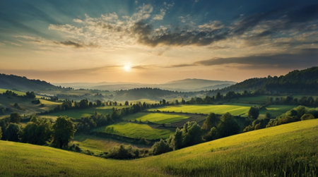 A mossy forest floor with mushrooms and small ferns.の写真素材