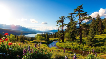 Beautiful summer landscape in the mountains.