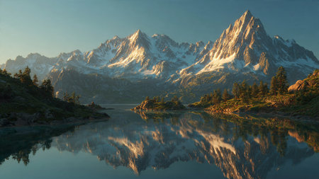 A soft mist blanket covering a peaceful valley at dawn.