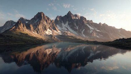 A vibrant turquoise glacial lake shimmering under bright sunlight.