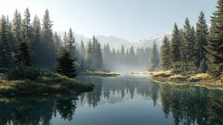 A brilliant turquoise lake at the base of massive jagged mountains.