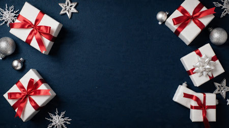 A sophisticated commercial shot featuring warm metallic tones and luxury gift details.の写真素材