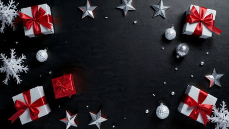 A polished flat-lay with modern pink tones complementing luxury white gift boxes and metallic decor.の写真素材