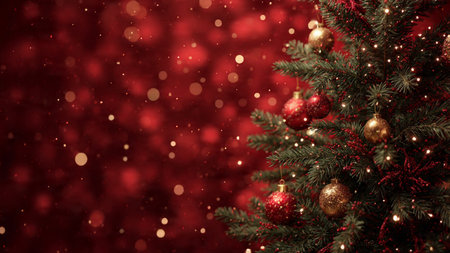 Holiday product-style layout with clean lines, premium wrapping, and scattered snow for a high-end...