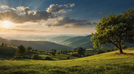 Beautiful summer landscape in the Carpathian Mountains, Ukraine.の写真素材