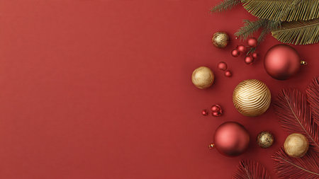 Premium top-view holiday layout with deep-blue packaging and silver metallic bows.の写真素材