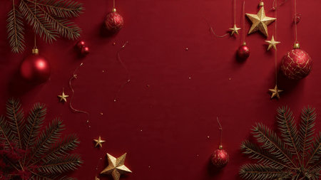 Minimalist holiday mockup with silver baubles positioned neatly around a smooth navy surface, illuminated by cold ambient lighting.の写真素材