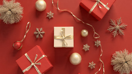 Minimal cold-tone layout featuring polished silver ornaments on deep-blue fabric.の写真素材