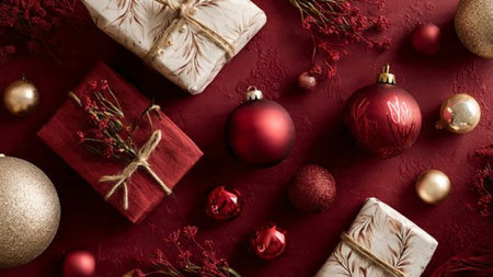 Top-view navy holiday board with metallic silver stars arranged in a grid-like pattern.の写真素材