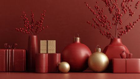 Sleek winter-themed mockup featuring minimal blue surfaces and luxury silver elements.の写真素材