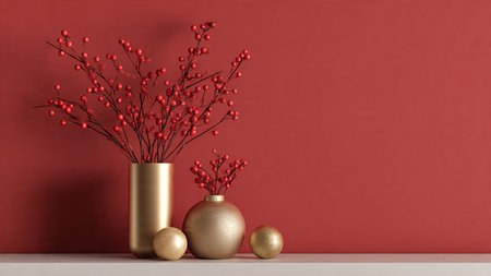 Minimalist holiday flat lay with deep-blue textures and subtle metallic elements.の写真素材