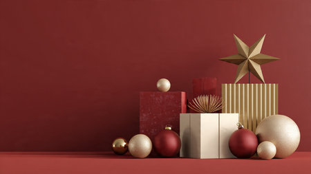 Frosted navy paper with elegant chrome-accented gift wrapping.の写真素材