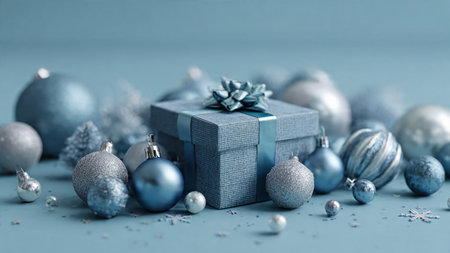 Clean commercial winter design using deep-blue simplicity and metallic precision.の写真素材