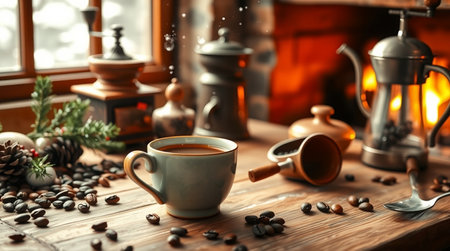 A winter holiday frame featuring polished silver stars and cool ornaments.の写真素材