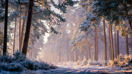 Frozen mountain lake reflecting cloudy winter skies.の写真素材