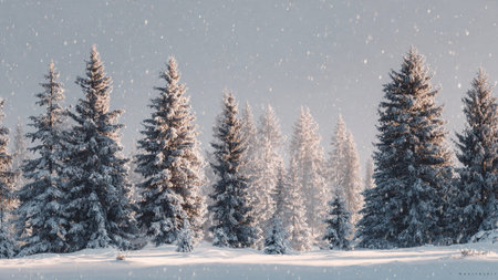 Frozen landscape glowing beneath a pastel purple evening sky.の写真素材