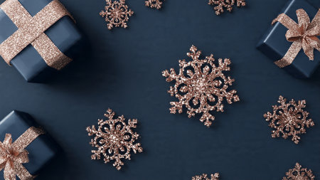 Soft shadows and deep tones give this festive layout a moody premium feel.の写真素材