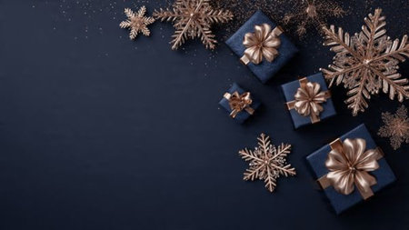 Luxurious velvet-like blue paired with shimmering rose-gold wrapping details.の写真素材