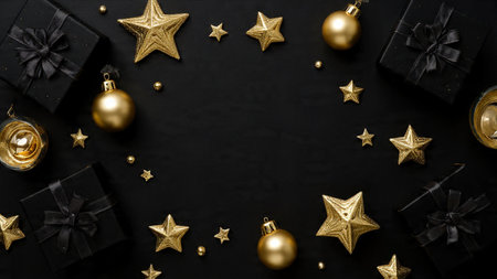 Matte-black marble textures paired with brilliant gold dの写真素材