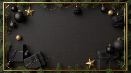 A premium geometric gold pattern laid over black.の写真素材