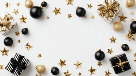 Studio lighting reveals brilliant gold tones atop a deep matte-black canvas.の写真素材