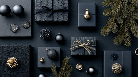 A bright gold frame contrasting with deep matte-black interiors.の写真素材