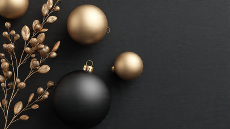 Studio lighting reveals brilliant gold tones atop a deep matte-black canvas.の写真素材