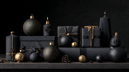 Clean composition showcasing minimalist black dの写真素材