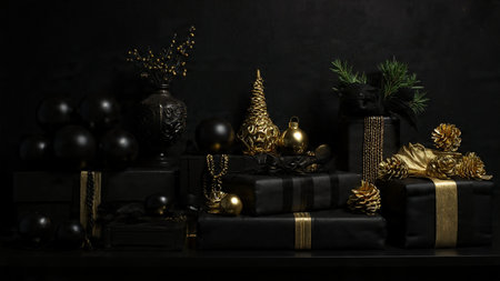 A premium scene highlighting star-shaped gold dの写真素材