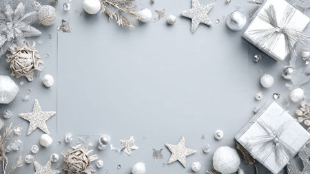 Christmas composition. Christmas, winter, new year concept. Flat lay, top view, copy space