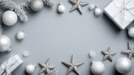 Christmas and New Year holidays background. Top view with copy space.