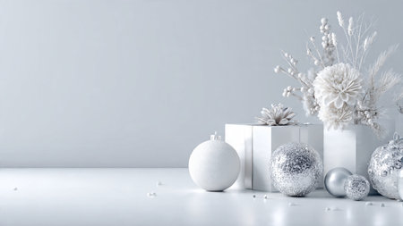 Christmas and New Year composition. Christmas decorations on a white background.の写真素材