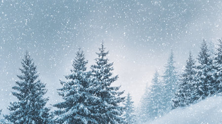A pure minimal snowy landscape filled with peace.