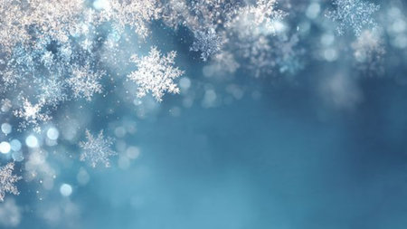 Elegant drifting snow sparkles over a smooth gradient.