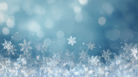 A polar-inspired winter scene with glowing flakes.