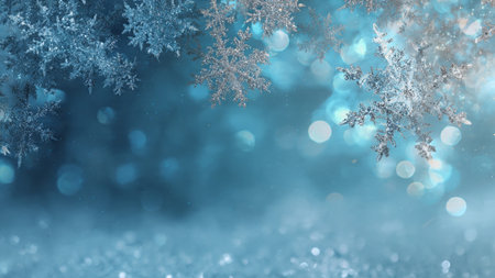 A charming winter composition with sparkling flakes.