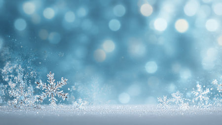 A dazzling winter border made of shimmering flakes and lights.