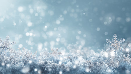 A shimmering winter design with snowflake sparkle in a premium blue tone.
