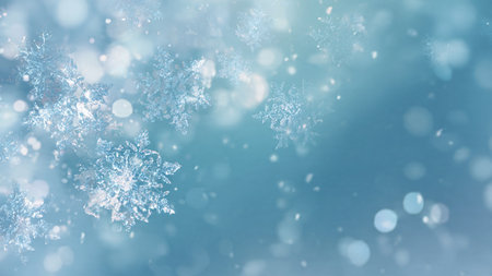 A snowy-blue winter backdrop with premium light effects.