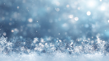 A shimmering winter backdrop with snowflake sparkles and a smooth gradient texture.