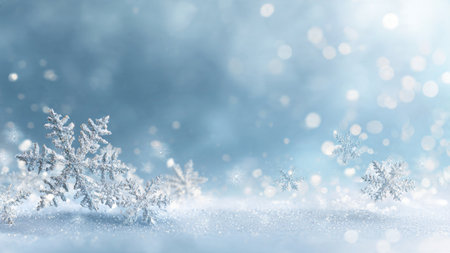 A glowing snow halo around a clean text area.
