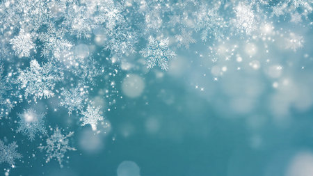 A glowing snowfall aura framing the central blank zone.